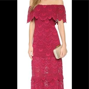 Nightcap Sangria Calypso Lace Maxi Dress Size S